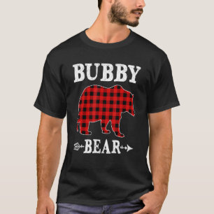 Bubby Bear Christmas Pajama Red Plaid Buffalo Fami T-Shirt