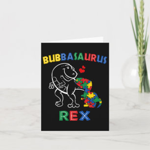 Bubbysaurus Autism Awareness Brother Dinosaur Sibl Card