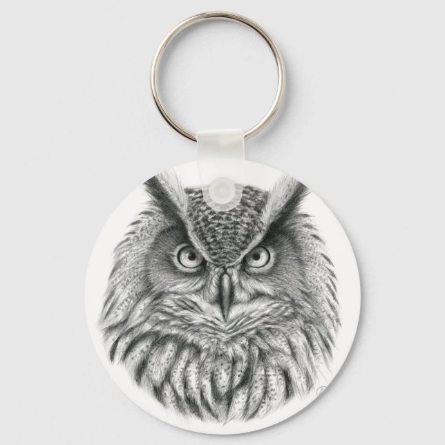 Bubo bubo owl key ring (Front)