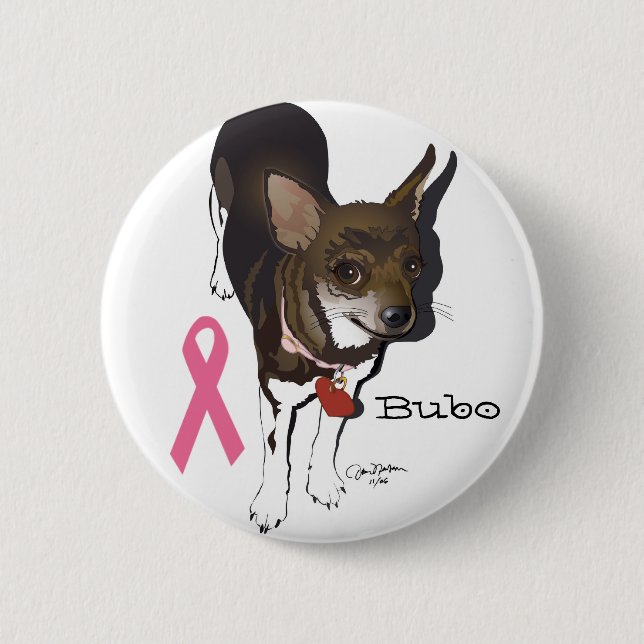 Bubo, the chihuahua 6 cm round badge (Front)
