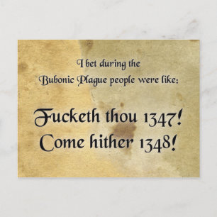 Bubonic Plague / Pandemic Humour Postcard