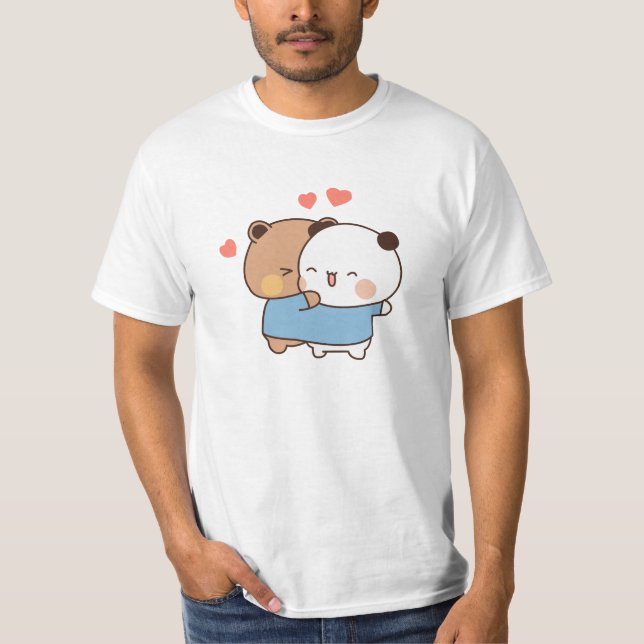 bubu and dudu Milk and Mocha Bears Kawaii couple T-Shirt (Front)