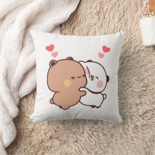 Bubu and Dudu, Panda And Brownie Bear Couple Cushion