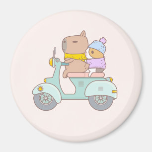 Bubu and Moonch, Vintage Scooter Magnet