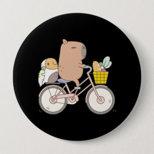 Bubu the Guinea Pig Biking 10 Cm Round Badge