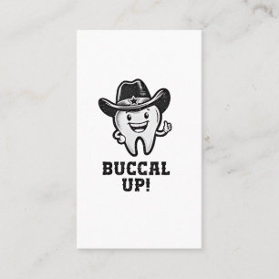 Buccal Up Dental Dentist Cowboy Teeth Funny Business Card