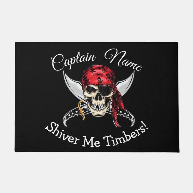  Buccaneer Pirate Legend Cross Knives Doormat (Front)