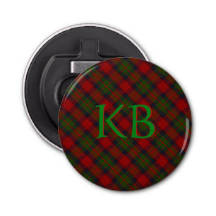 Buccleuch Official Tartan with monogram / initials Bottle Opener