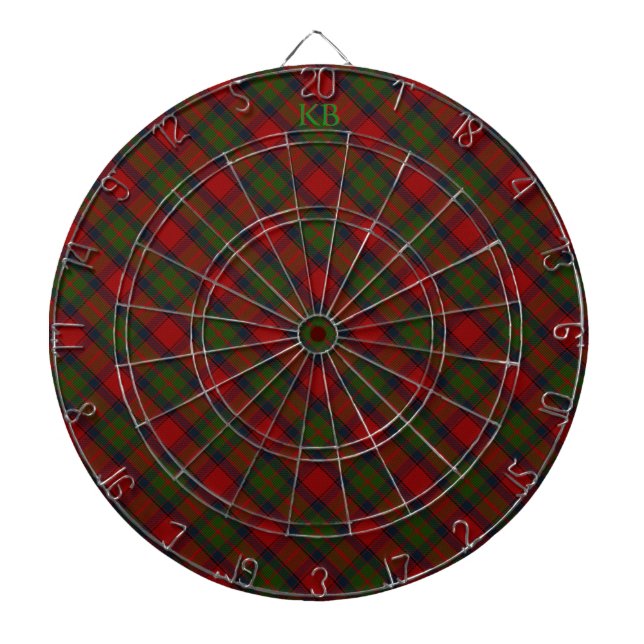 Buccleuch Official Tartan with monogram / initials Dartboard (Front)