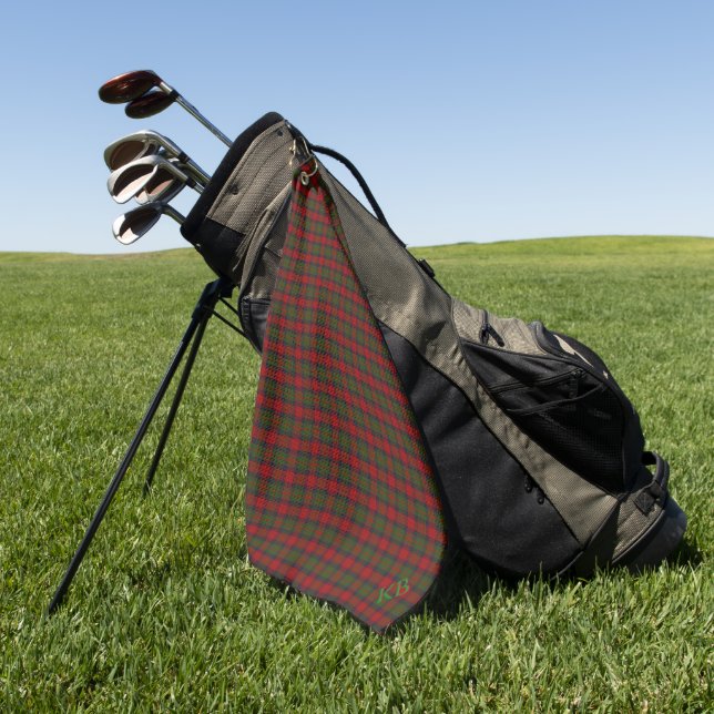 Buccleuch Official Tartan with monogram / initials Golf Towel (Green)
