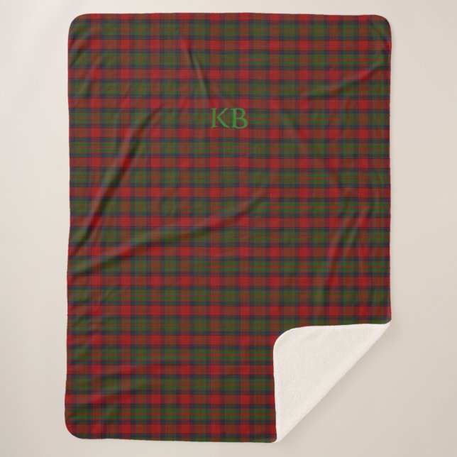 Buccleuch Official Tartan with monogram / name Sherpa Blanket (Front)