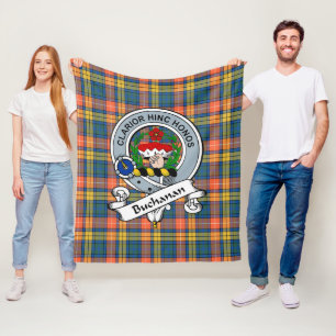 Buchanan Ancient Clan Badge Tartan Plaid Fleece Blanket