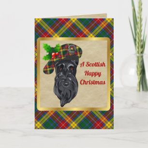 Buchanan Badge & Tartan Personalised Xmas Card