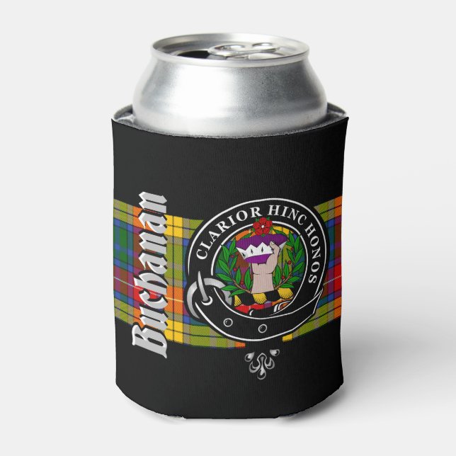 Buchanan Clan Badge & Tartan Can Cooler (Can Front)