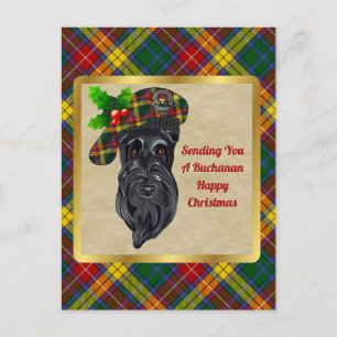 Buchanan Clan Badge & Tartan Christmas Postcard