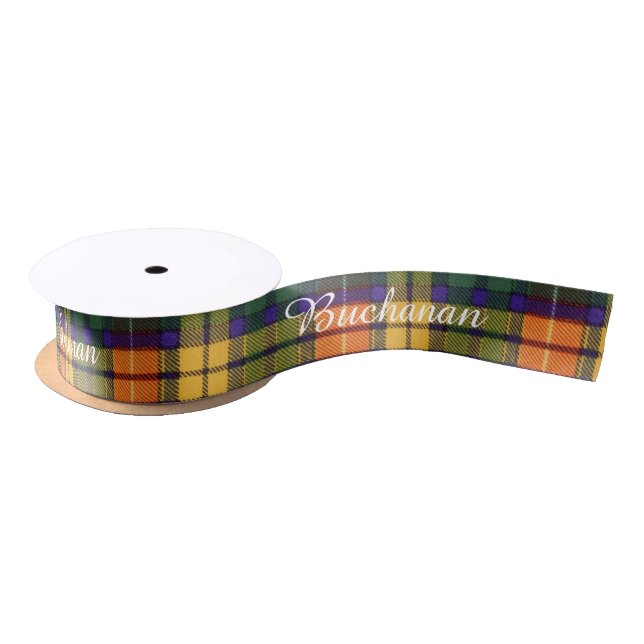 Buchanan clan Plaid Scottish tartan Satin Ribbon (Spool)