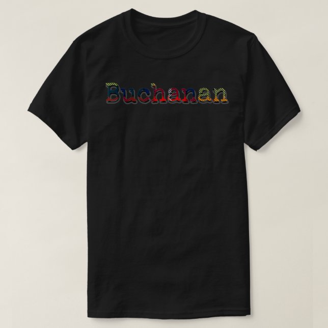 Buchanan Clan Red Green Yellow Scottish Plaid T-Shirt (Design Front)
