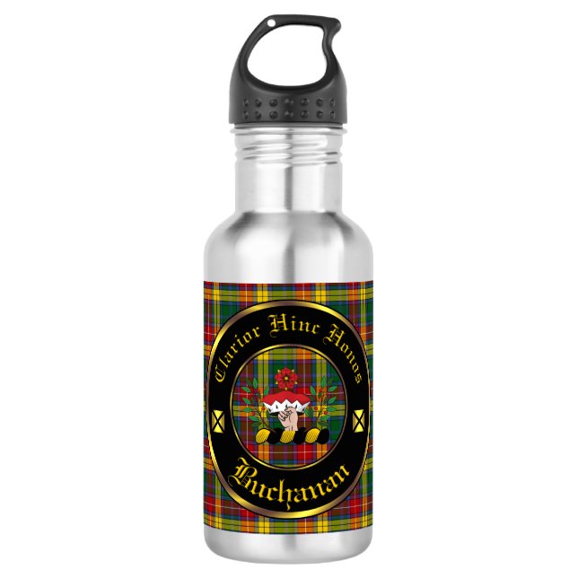 Buchanan Clan Stainless Steel Water Bottle (Front)