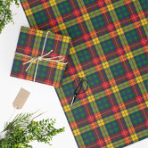 Festive Stylish Dark Forest Green Plaid Pattern Wrapping Paper