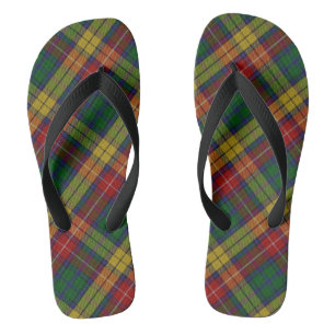 Buchanan Clan Tartan Plaid Pattern Thongs