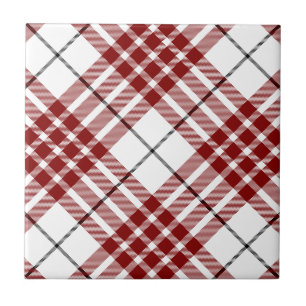 Buchanan clan tartan red white plaid ceramic tile