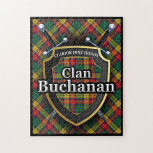 Buchanan Clan Tartan Swords and Shield Jigsaw Puzzle
