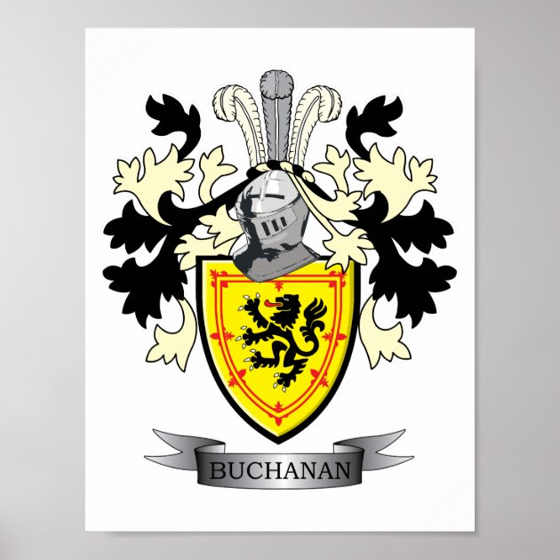 Buchanan Family Crest Coat Of Arms Poster | Zazzle