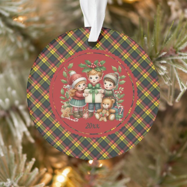 Buchanan Modern  Scottish Tartan Christmas Ornament (Tree)