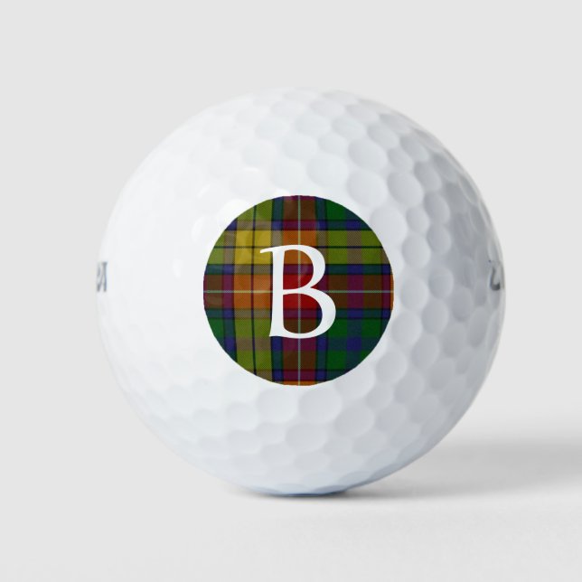 Buchanan Plaid Custom Monogram Golf Balls (Front)