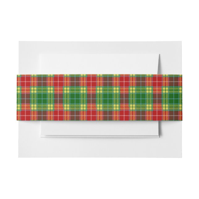 Buchanan Scottish Tartan Belly Band Invitation Belly Band (Front Example)