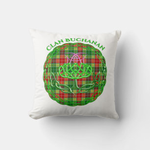 Buchanan Scottish Tartan Celtic Thistle Cushion