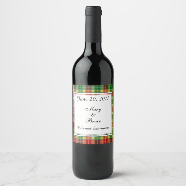 Buchanan Scottish Wedding Wine Label (Front)
