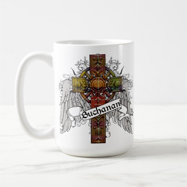 Buchanan Tartan Cross Coffee Mug (Left)