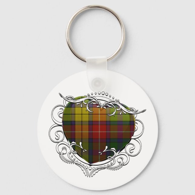 Buchanan Tartan Heart Key Ring (Front)