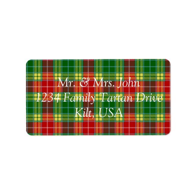 Buchanan Tartan Label (Front)