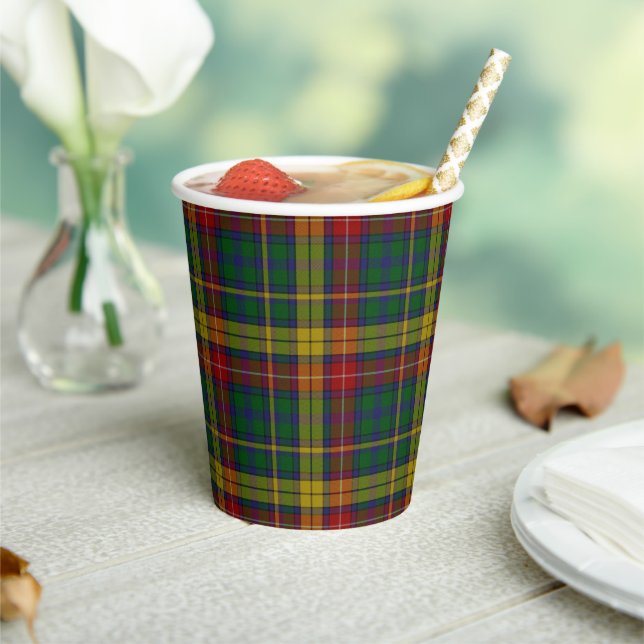 Buchanan Tartan Plaid Paper Cups (Insitu)