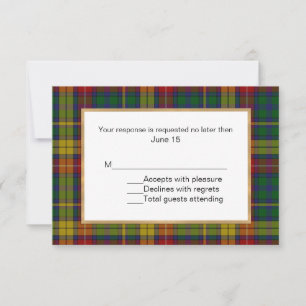 Buchanan Tartan Plaid Wedding RSVP Card