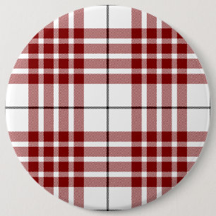 Buchanan tartan red white plaid 6 cm round badge