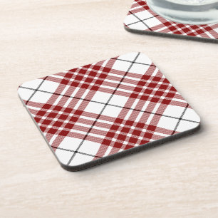 Buchanan tartan red white plaid coaster