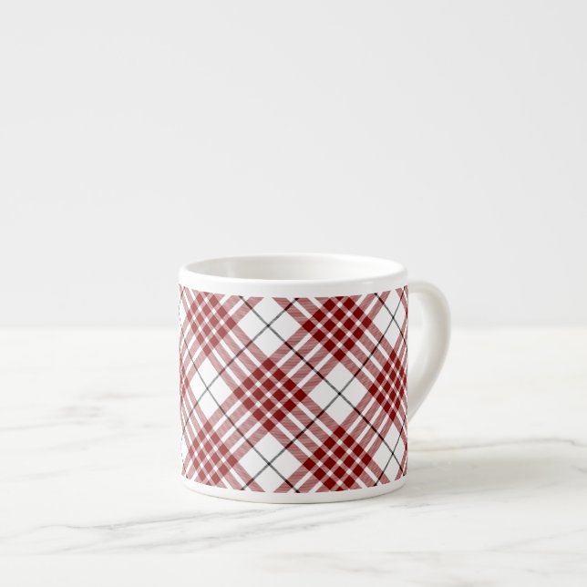 Buchanan tartan red white plaid espresso cup (Front Right)