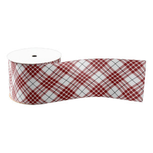 Buchanan tartan red white plaid grosgrain ribbon