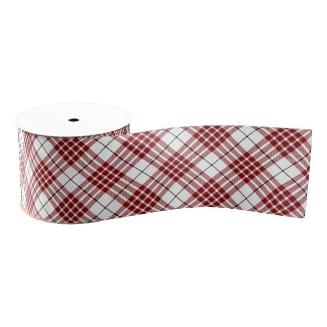 Buchanan tartan red white plaid grosgrain ribbon (Spool)