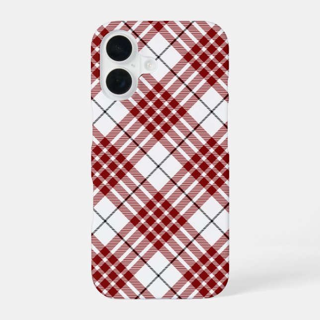 Buchanan tartan red white plaid iPhone 16 case (Back)