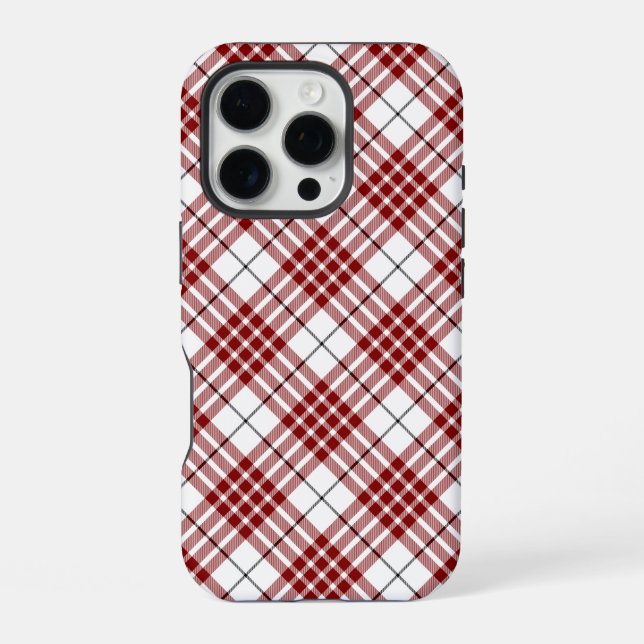 Buchanan tartan red white plaid iPhone case (Back)