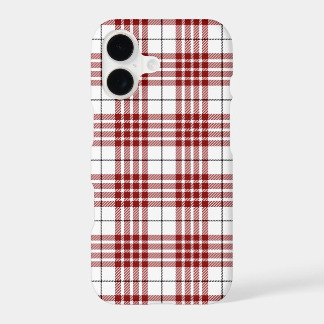 Buchanan tartan red white plaid iPhone case (Back)