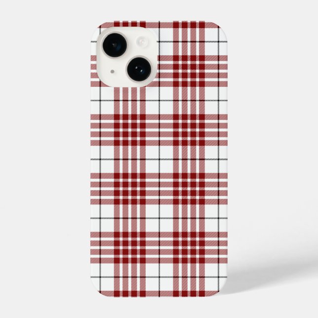 Buchanan tartan red white plaid iPhone case (Back)