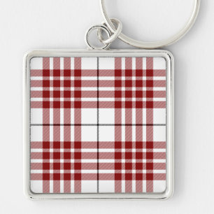 Buchanan tartan red white plaid key ring