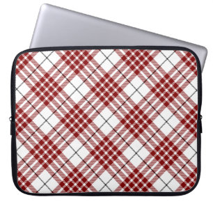 Buchanan tartan red white plaid laptop sleeve