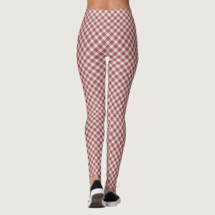 Buchanan tartan red white plaid leggings