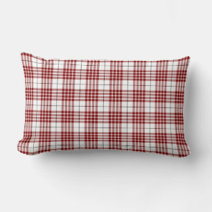 Buchanan tartan red white plaid lumbar cushion
